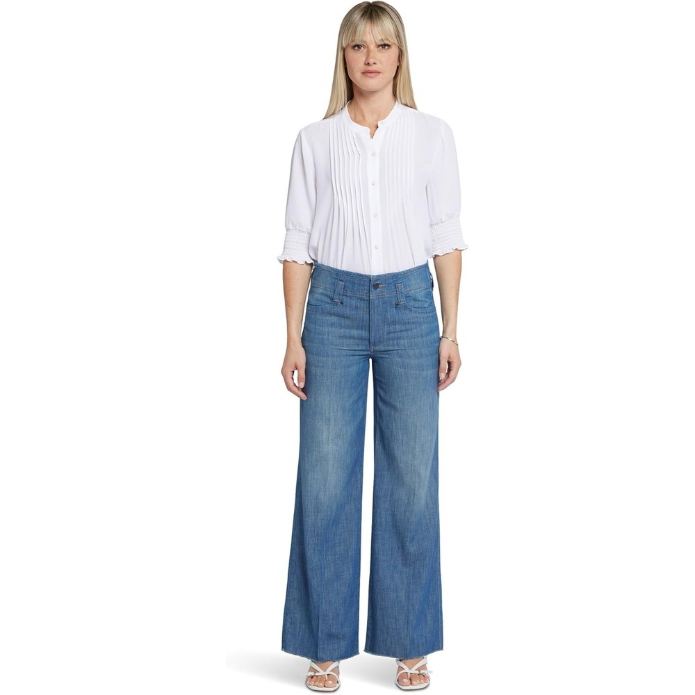 NYDJ Teresa‎ Wide Leg Hollywood Jeans Womens 26W Medim Wash Fantasy